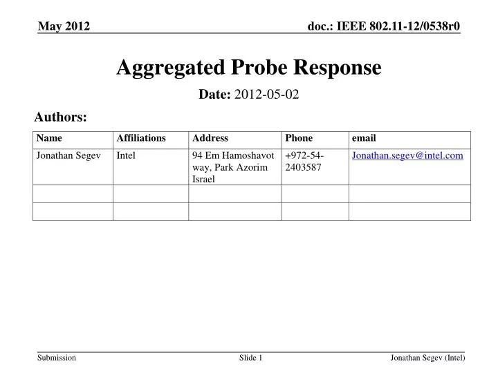 aggregated probe response