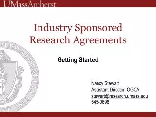 Industry Sponsored Research Agreements