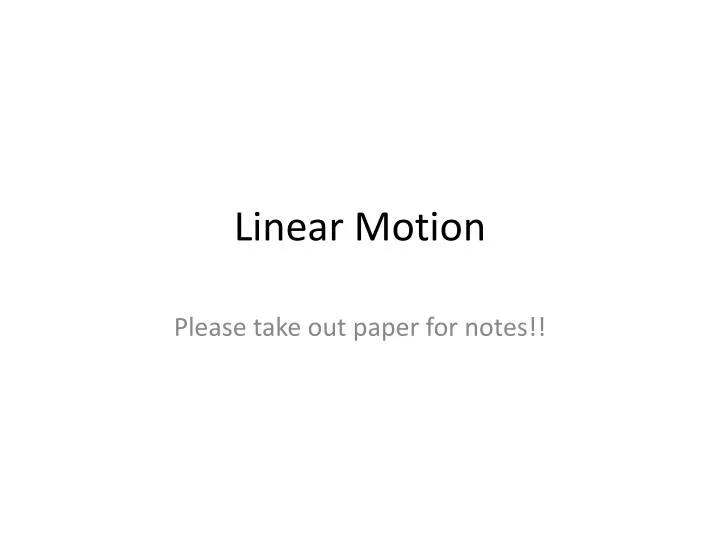 linear motion