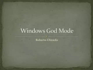Windows God Mode