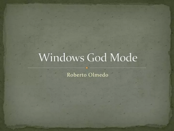 windows god mode