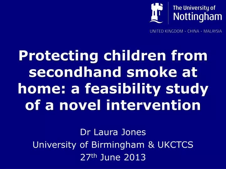 protecting children from secondhand smoke at home a feasibility study of a novel intervention