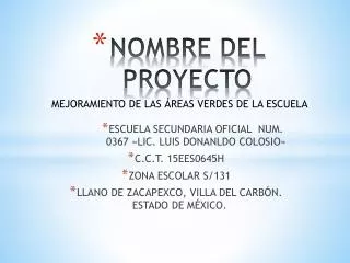 nombre del proyecto