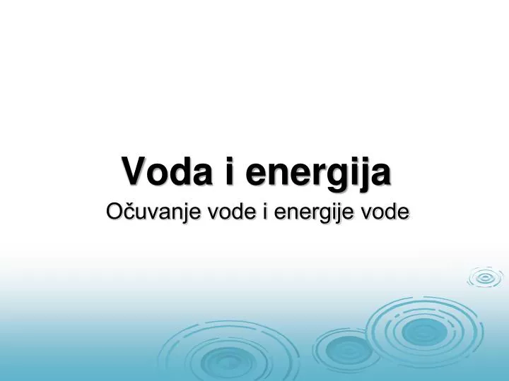 voda i energija