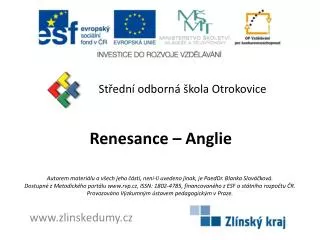 renesance anglie
