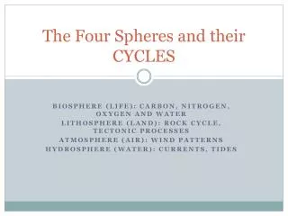 The Four Spheres and their CYCLES