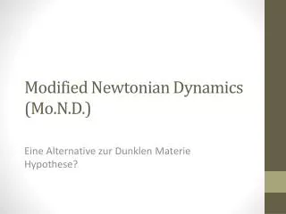 modified newtonian dynamics mo n d