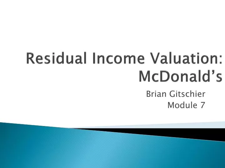 residual income valuation mcdonald s