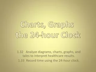 1.32 Analyze diagrams, charts, graphs, and tales to interpret healthcare results.