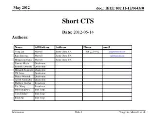 Short CTS