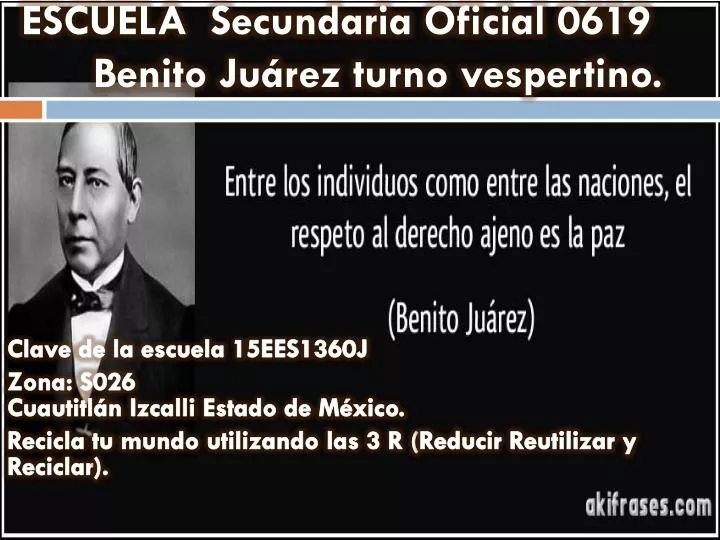 escuela secundaria oficial 0619 benito ju rez turno vespertino