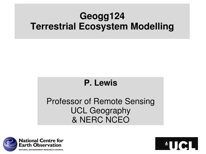 geogg124 terrestrial ecosystem modelling
