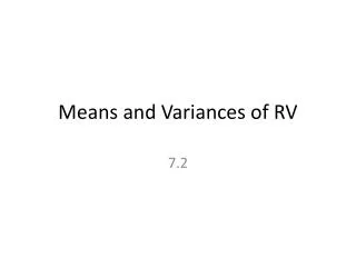 means and variances of rv