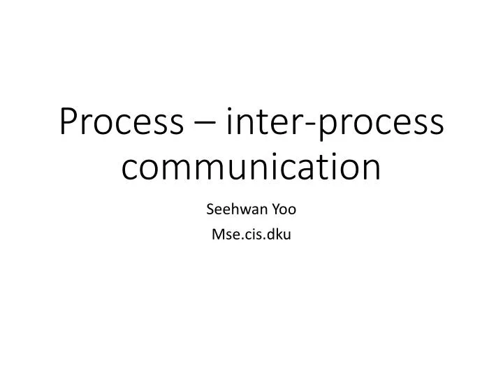 process inter process communication