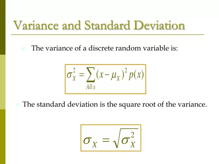 variance and standard deviation