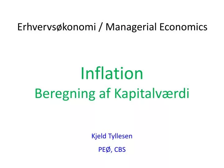inflation beregning af kapitalv rdi