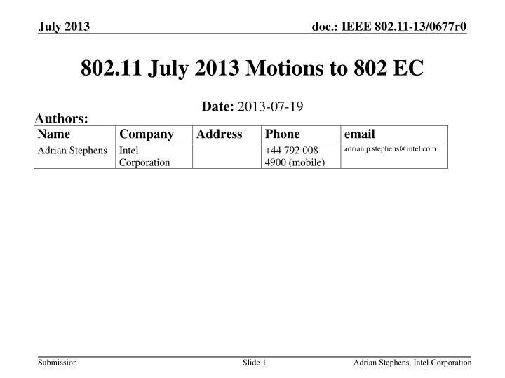 802 11 july 2013 motions to 802 ec
