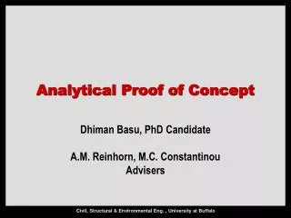 Analytical Proof of Concept