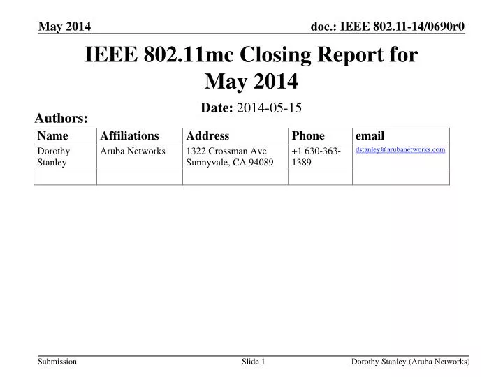 ieee 802 11mc closing report for may 2014