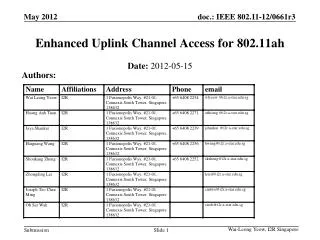 Enhanced Uplink Channel Access for 802.11ah