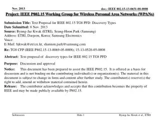 Project: IEEE P802.15 Working Group for Wireless Personal Area Networks (WPANs)