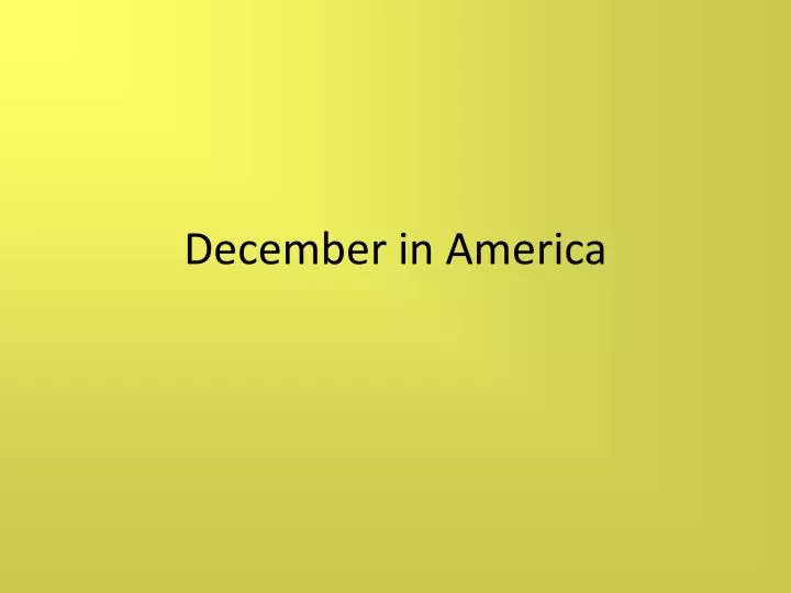 december in america