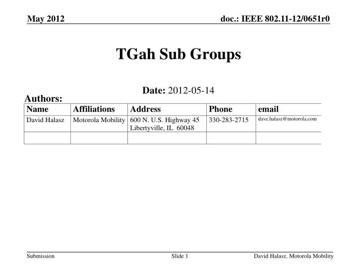 tgah sub groups