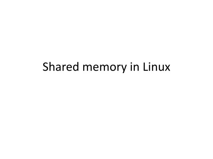 shared memory in linux