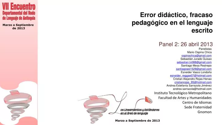 error did ctico fracaso pedag gico en el lenguaje escrito panel 2 26 abril 2013