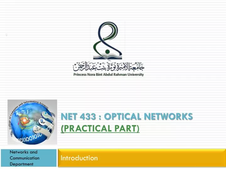 net 433 optical networks practical part