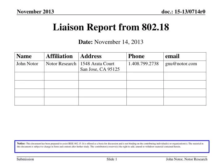 liaison report from 802 18