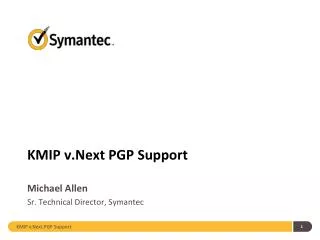 KMIP v.Next PGP Support