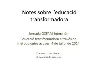 notes sobre l educaci transformadora