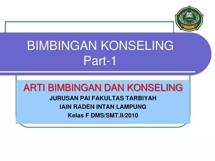 PPT - BIMBINGAN KONSELING Part-1 PowerPoint Presentation, Free Download ...