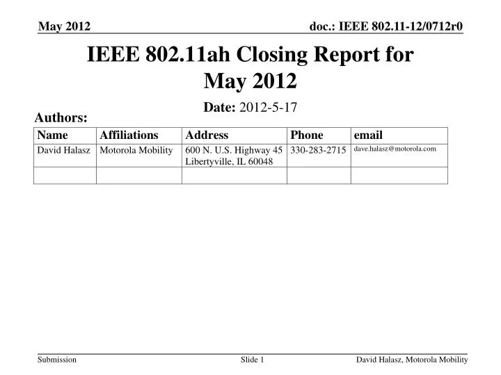 ieee 802 11ah closing report for may 2012