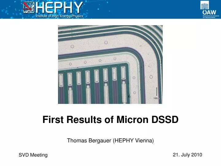 first results of micron dssd