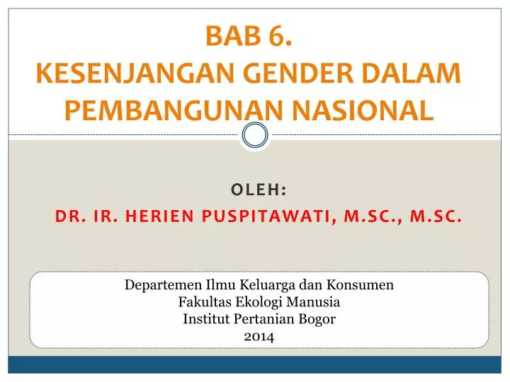 bab 6 kesenjangan gender dalam pembangunan nasional