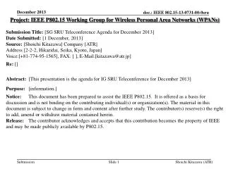 Project: IEEE P802.15 Working Group for Wireless Personal Area Networks (WPANs)