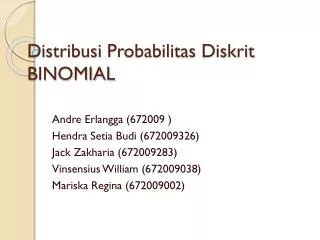 distribusi probabilitas diskrit binomial