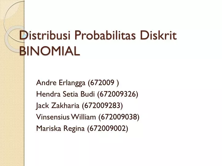 distribusi probabilitas diskrit binomial