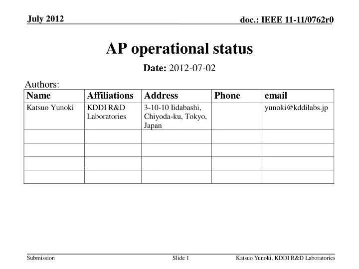 ap operational status