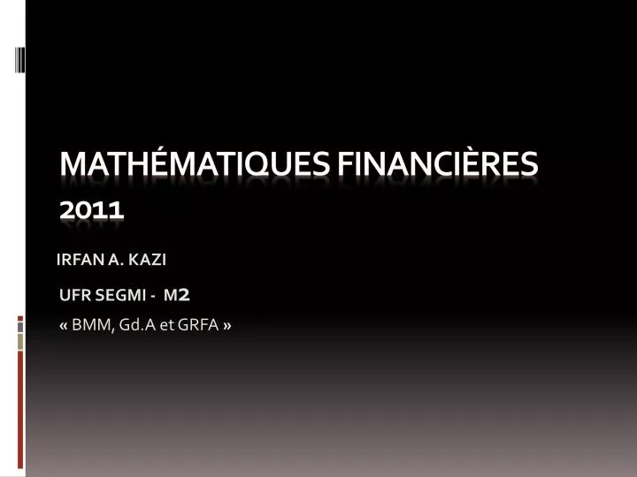 math matiques financi res 2011