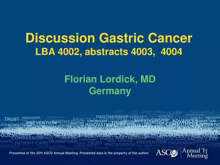 discussion gastric cancer lba 4002 abstracts 4003 4004