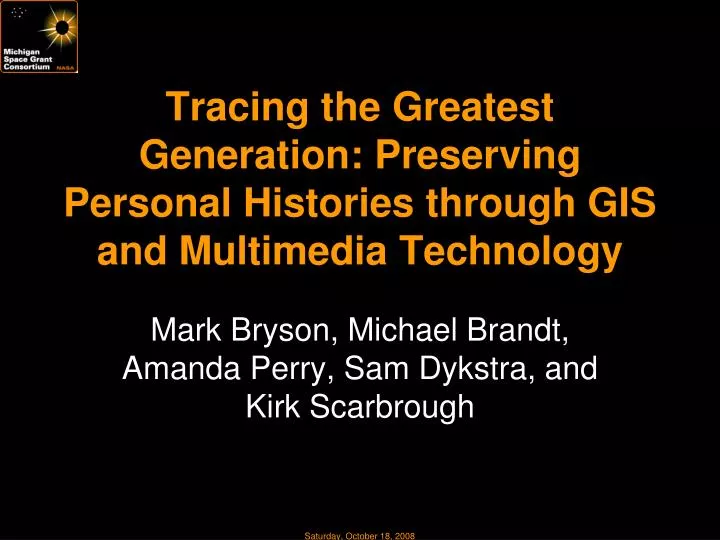 tracing the greatest generation preserving personal histories through gis and multimedia technology