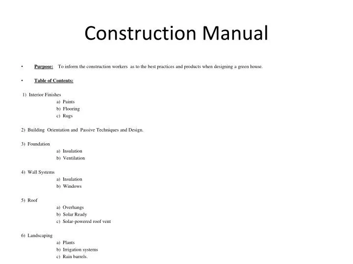 construction manual