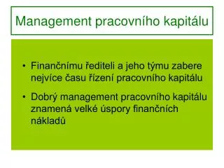 management pracovn ho kapit lu