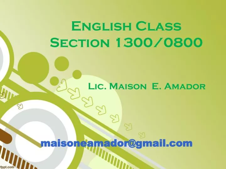 english class section 1300 0800
