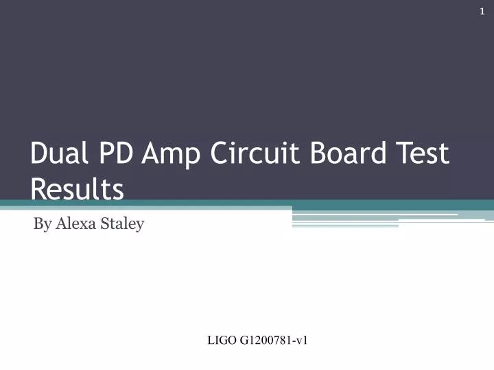 dual pd amp circuit board test results