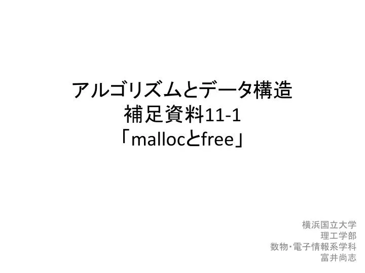 11 1 malloc free