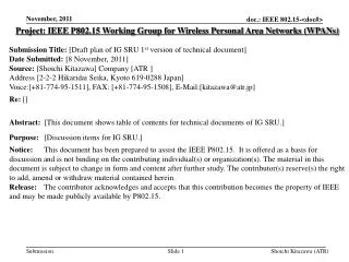 Project: IEEE P802.15 Working Group for Wireless Personal Area Networks (WPANs)